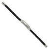 Black Bow Jewelry Stainless Steel & Braided Black Leather Tube Bracelet, 8.25 Inch - 2 of 4