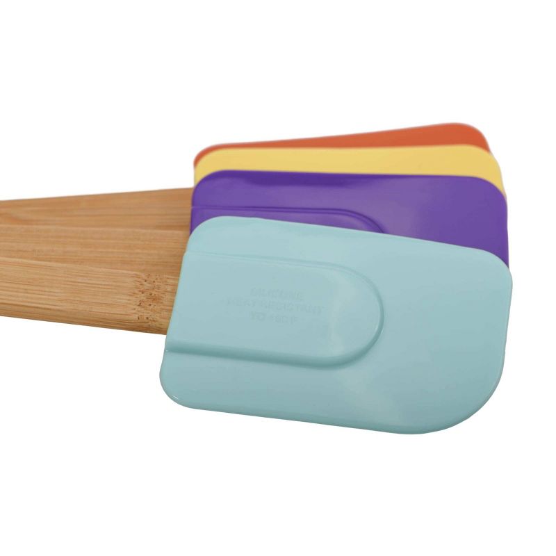 GoodCook Ready 4pk Silicone Spatulas with Bamboo Handles, 3 of 5