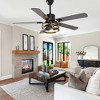 Bella Depot 52" Black Cage Farmhouse Ceiling Fan with Light and Remote 6-speed for Dining Room - 2 of 4