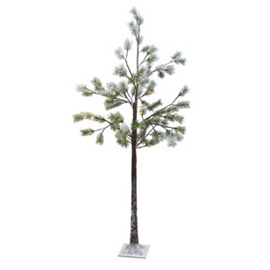 Season's Designs 6 Ft Snowy Pine Needle Branch Tree with Base Christmas Decor, Green Plastic for Indoor/Outdoor Use, Ground Freestanding, Plug-In with - 1 of 1