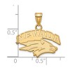 Black Bow Jewelry 14k Yellow Gold Plated Sterling Silver Nevada Wolf Pack NCAA Small Pendant - 2 of 3