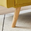 MYINDA Mid-Century Velvet Chesterfield Sofa Couch Bed, Modern Love Seats Sofa Furniture, for Living Room Apartment,Yellow - 4 of 4