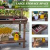 NicBex Outdoor Potting Bench Table with 2 Removeable Wheels Wooden Garden Bench Workstation with Drawer and Large Storage Space - 4 of 4