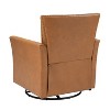 Set of 2 Eva Genuine Leather Swivel Rocker Armchair with Nailhead Trims for Living Room | ARTFUL LIVING DESIGN - 4 of 4