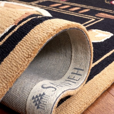 Chelsea Black and Multi Wool Hand Hooked Area Rug