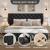 Homhougo Full Size Bed Frame with 4 Storage Drawers, Upholstered Platform Bed Frame with Adjustable Headboard, Diamond Stitched Button Tufted, Grey - 4 of 4
