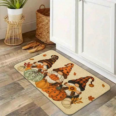 Chery Life 1PC Mat Autumn Gnomes Pumpkin Patch Welcome Mat Floor Mat, Non Slip