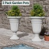 SEVOBAL 15.7" Planters Flower Pot 2-Pack Flower Pots with Award-Winning Design Indoor Outdoor Plants Green Plant Patio, Gold, 15.76"*15.76"*23.64" - 2 of 4
