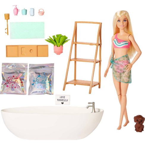 Barbie Doll & Bathtub Playset - Confetti Soap & Accessories - Blonde
