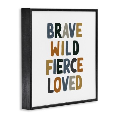 Brave Wild Fierce Loved Canvas Quote Print, 12" x 12"