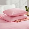 Pink Cotton Twin Duvet Cover, 68x90 Inches, Linen - Like with Zipper Closure - 3 of 4