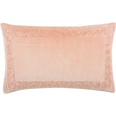 Morrocan Border Pillow - Blush - 12" x 20" - Safavieh