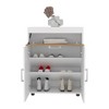 Vynxaria Modern Shoe Rack, Living Room, White/Macadamia - 4 of 4