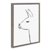 18" x 24" Sylvie Minimalist Llama Framed Canvas by Teju Reval Gray - Kate and Laurel - 2 of 4