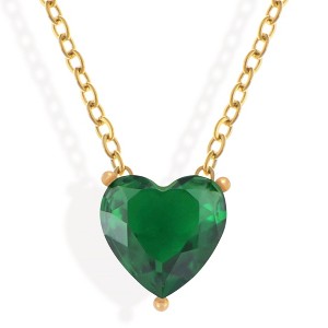 Anna-Kaci Gold Tone Necklace with Heart-Shaped Crystal Pendant - 1 of 4
