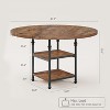 47.2 Inch Round Dining Table for 4 People, 1.6 Inch Thick Wooden Top & Metal Roman Column Legs, Round Kitchen Table 3-Layer Storage Shelves - 2 of 4