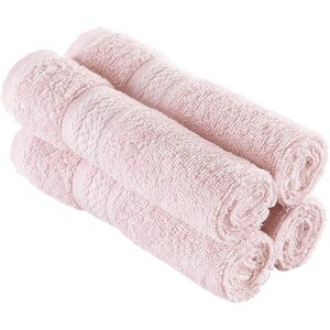 REGAL RUBY 4 Pieces Washcloths Bath Linen Set Quick-Dry, Highly Absorbent, Soft Feel Towels, Premium Quality Flannel Face Cloths - 1 of 4
