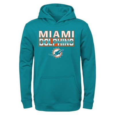 Nfl Miami Dolphins Boys' Long Sleeve Performance Hooded Sweatshirt : Target