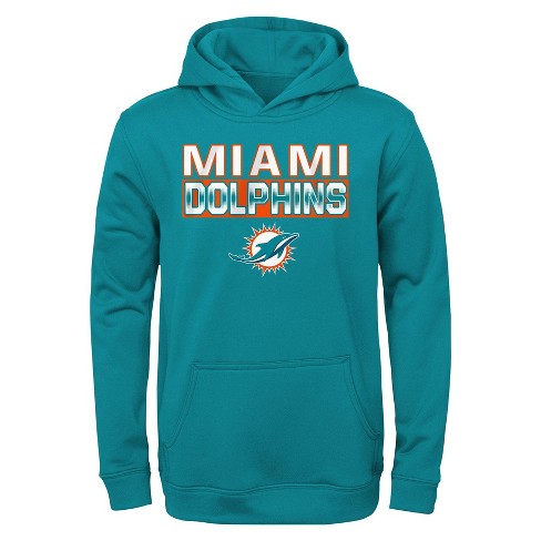 Nfl Miami Dolphins Boys' Long Sleeve Performance Hooded Sweatshirt - L :  Target