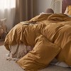 3 Pieces Linen Soft & Cozy Duvet Cover Linen Cotton Blend Bedding Set Tropical Plants Beige Color Cooling Bedding - 2 of 4