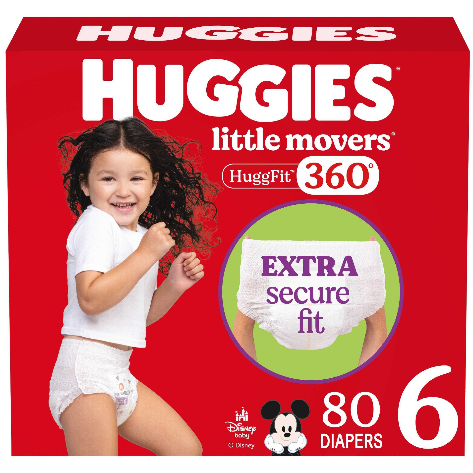 Huggies Little Movers 360 Pull On Diapers  - Size 6 - 80ct