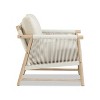 JTH Outdoor Grenada 33.5" All Weather Rope & Acacia Patio Lounge Arm Chair, Sandy White All-Weather Olefin - 3 of 4