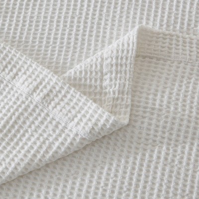 White Cotton Waffle Weave Throw Blanket 50"x60"