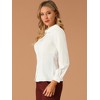 Allegra K Women's Work Peter Pan Collar Long Bishop Sleeve Button Down Shirt - 4 of 4