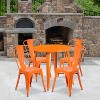 Flash Furniture Commercial Grade 30" Round Metal Indoor-Outdoor Table Set with 4 Cafe Chairs - 2 of 4