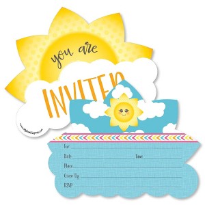 Big Dot of Happiness You are My Sunshine - Shaped Fill-in Invitations - Baby Shower or Birthday Party Invitation Cards with Envelopes - Set of 12 - 1 of 4