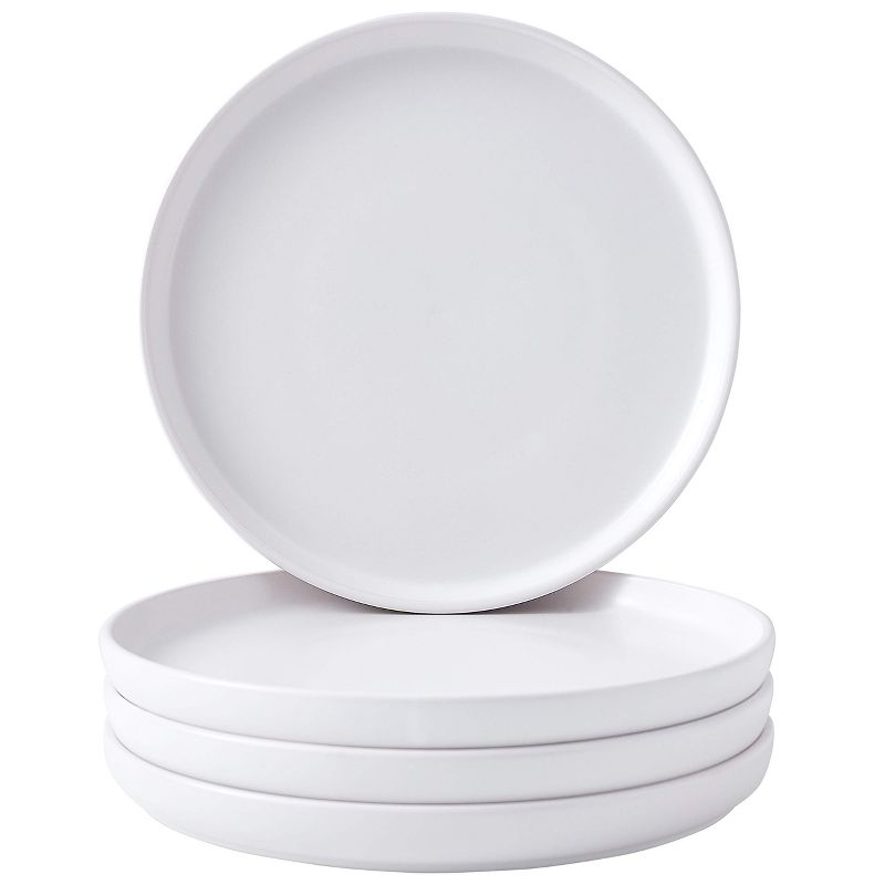 Bruntmor 8" Off-White Color Ceramic Salad Plate, Set of 4, White, 3 of 10