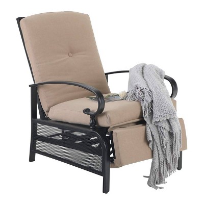 Patio Adjustable Recliner Lounge Chair - Beige - Captiva Designs