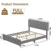 Full Size Bed Frame, Upholstered Platform with Headboard, Upholstered Bed Frame with Linen Fabric Wrap, Platform Bed with USB Ports, Light Gray - 2 of 4
