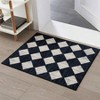 Moroccan Trellis Area Rug 2x3 Printed Small Black Checkered Entryway Non Slip Kitchen Stain Resistance Indoor Modern Floor - 3 of 4