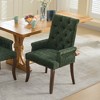 GDFStudio Zyne Mid-Century Modern Rubberwood Chenille Upholstered Tufted Dining Chair - 2 of 4