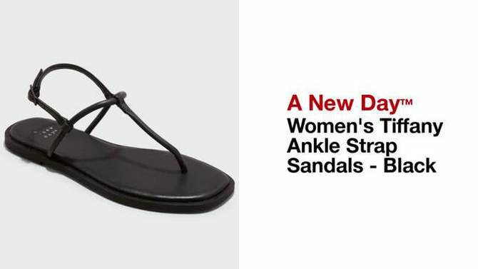 Women's Tiffany Ankle Strap Sandals - A New Day™ Black, 2 of 6, play video