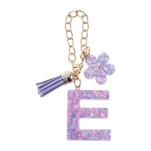 Unique Bargains Star Sequin Letter E Flower Tassel Water Cup Pendant Purple 1 Pc - 1 of 4