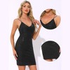 Allegra K Women's Sparkly Spaghetti Strap Backless V Neck Mini Party Sequin Dress - 2 of 4