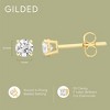 Gilded Lab-Grown Diamond Stud Earrings for Women | 925 Sterling Silver Studs and 14KT Gold 925 Plated Silver | Hypoallergenic Fine Jewelry - 4 of 4