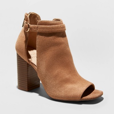 tan open toe boots