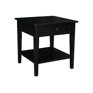 International Concepts Spencer End Table Black: Modern Square Design, Hardwood Frame, 24x24 Size, Spot Clean - 1 of 4