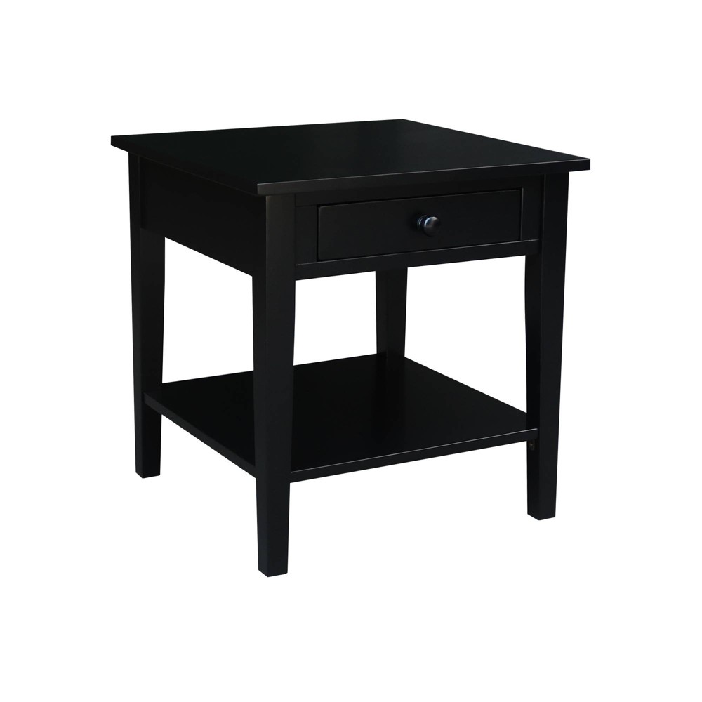 Photos - Coffee Table Spencer End Table Black - International Concepts