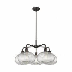 Ithaca - 5 Light Stem Hung Chandelier In Industrial Style-15 Inches Tall and 28 Inches Wide - 1 of 1