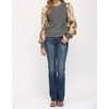Women's Contrast Printed Puff Sleeve Sweater - Fate by LFD - 4 of 4