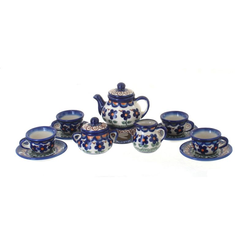 Blue Rose Polish Pottery 68 Vena Miniature Tea Set, 1 of 2