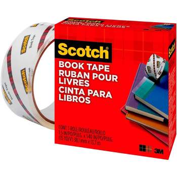 Scotch 845 Book Tape, 1.50 Inches x 15 Yards, 3 Inch Core, Crystal Clear