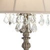 Barnes and Ivy Duval Traditional Table Lamp 34" Tall Distressed Antique White Candlestick Crystal Beige Bell Shade for Bedroom Living Room Nightstand - image 3 of 4