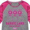 Girls' - Barbie - Barbie Land Delivery Shirt Tail Raglan Graphic T-shirt - 2 of 4