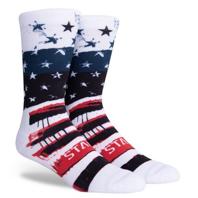 Men's Striped STANCE Handstyle Crew Socks - L