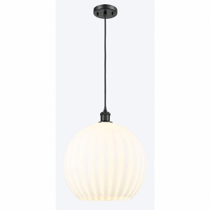 White Venetian - 1 Light Cord Hung Pendant In Modern Style-16.63 Inches Tall and 13.75 Inches Wide - 1 of 1
